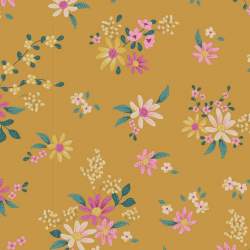 Tilda Chic Escape Daisyfield Mustard, Tessuto Giallo Senape con Campo di Margherite Tilda Fabrics - 2