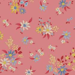 Tilda Chic Escape Daisyfield Pink, Tessuto Rosa con Campo di Margherite Tilda Fabrics - 2