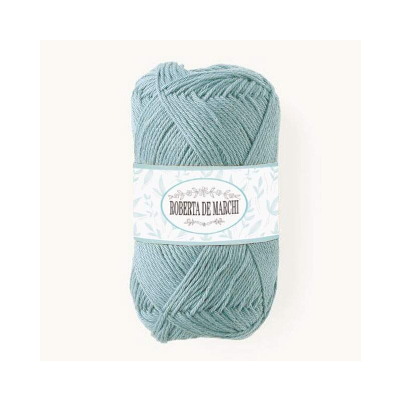 Gomitolo 100% Cotone OEKO-TEX - 50 gr / 160 m - Verde Polvere Azzurro 1 Roberta De Marchi - 1