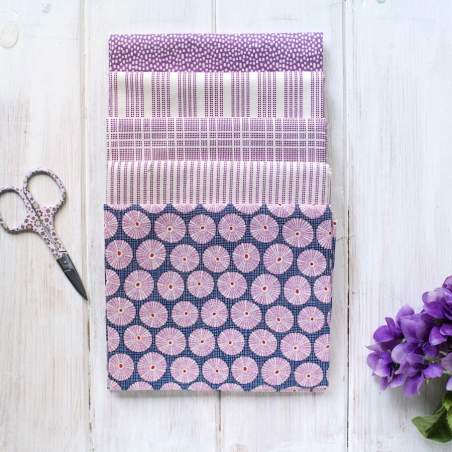 Tilda, 5 Fat Quarter Viola e Blu 50 x 55 cm