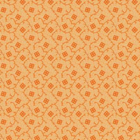 EQP Pieces of Time Bellevue – Tangerine, Tessuto arancione con piccoli disegni tono su tono Ellie's Quiltplace Textiles - 1