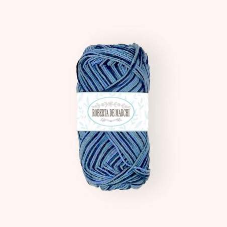 Gomitolo 100% Cotone Sfumato - 50 gr / 160 m - Mix di Blu Roberta De Marchi - 1