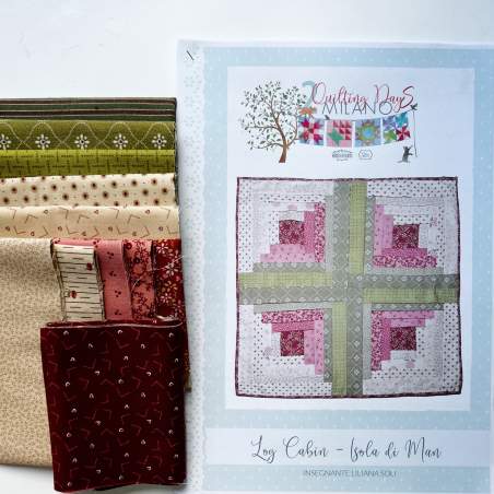 Log Cabin Isola di Man - Kit e Istruzioni Quilting Days Roberta De Marchi - 1