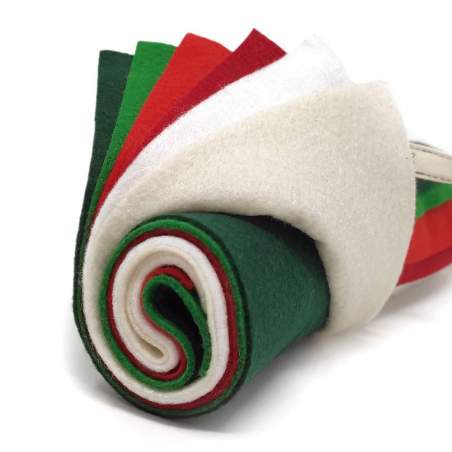 Rotolino di Feltro 2 mm, 6 pezzi 25 x 30 cm - Sushi Roll Buon Natale Roberta De Marchi - 1