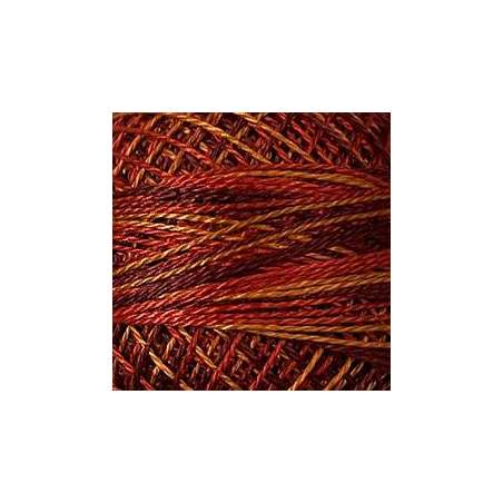 Valdani, Filato da Ricamo Pearl Cotton 12 Colorfast,  Variegated O533 - Golden Autumn - golden reds, burgundy, gold Valdani Inc.