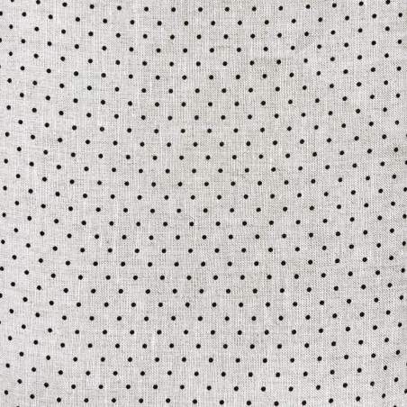 Tessuto 100% Lino, Beige con Pois Neri Roberta De Marchi - 1