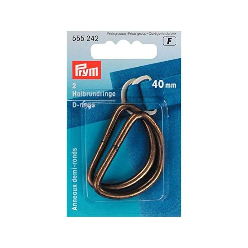 Prym, Anelli Semicircolari Ottone Antico 40 mm - 2 Pezzi Prym - 1