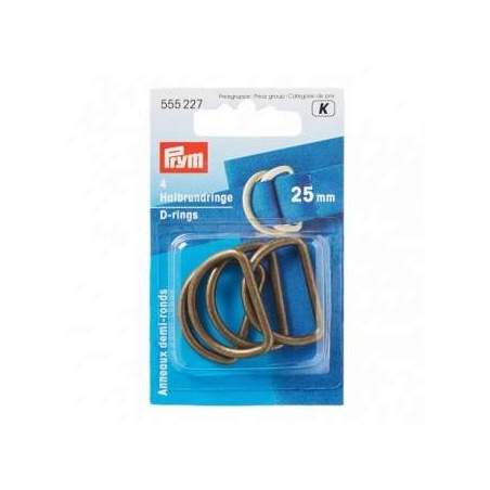 Prym, Anelli Semicircolari Ottone Antico 25 mm - 4 pezzi