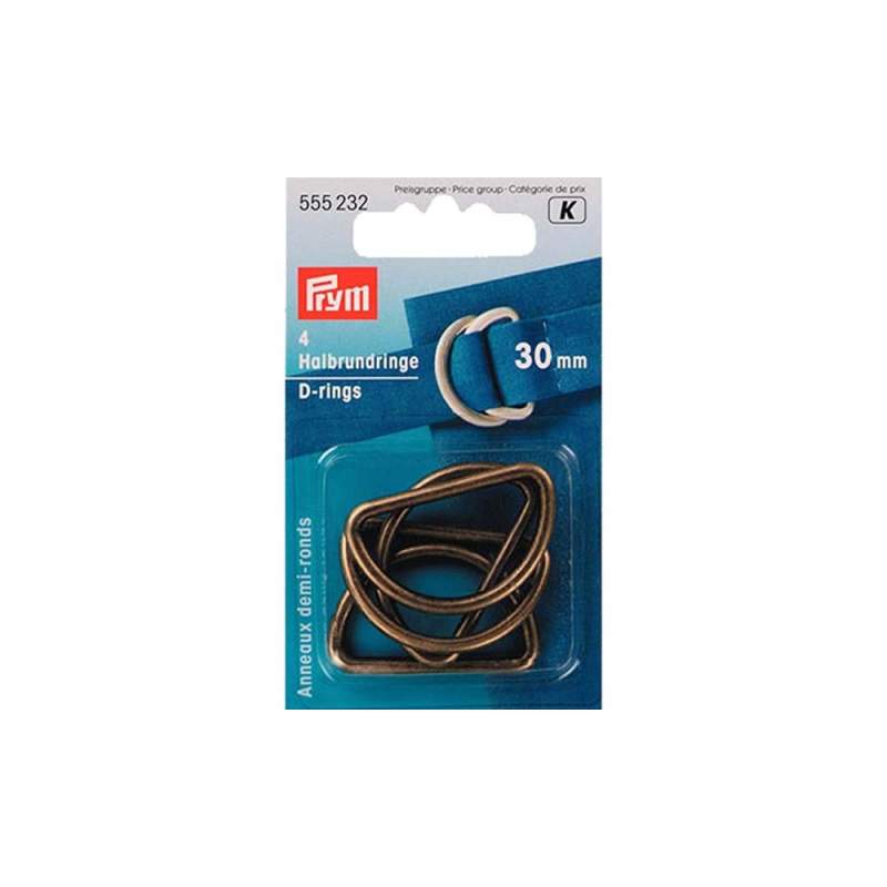 Prym, Anelli Semicircolari Ottone Antico 30 mm - 4 Pezzi Prym - 1