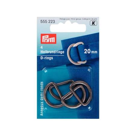 Prym, Anelli Semicircolari - Grigio 20 mm - 4 Pezzi