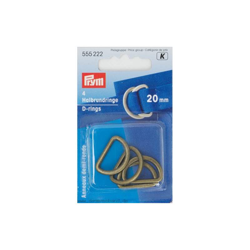 Prym, Anelli Semicircolari Brunito 20 mm - 4 Pezzi Prym - 1