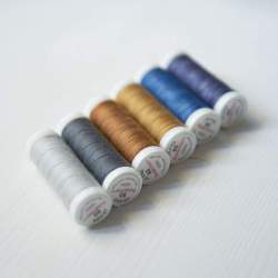 Set di 6 filati per cucire jeans misto cotone da 120m - Ackerman Jeans 80 Ackermann - 3