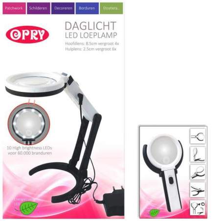 Lampada LED da tavolo con Lente di Ingrandimento da 2x e 6x - Opry Opry - 1