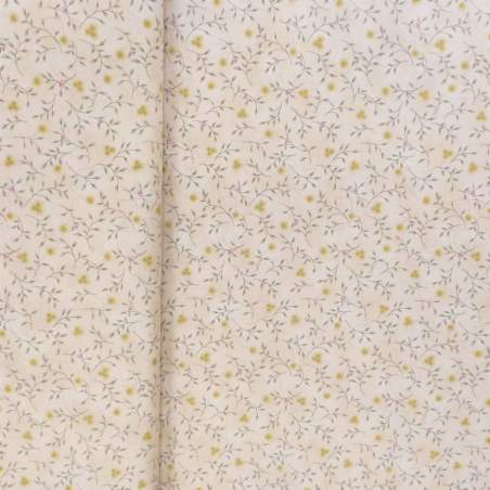 Handworks, Tessuto beige con foglie e fiori