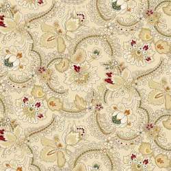 Henry Glass, Linen Stylized Foulard 108 Beige di Kim Diehl, Tessuto per Retro Quilt Beige con disegni foulard Henry Glass - 1