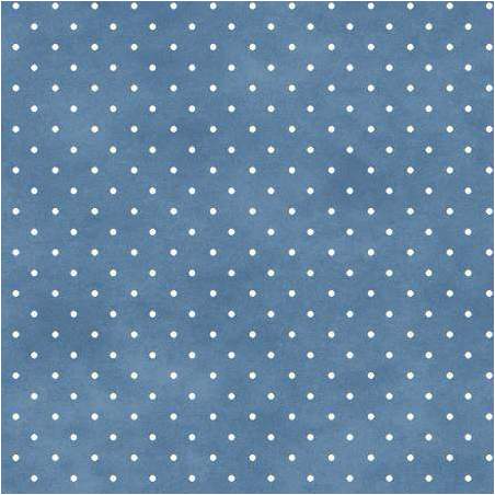 Maywood Studio, Blue Classic Dots, Tessuto azzurro con pois bianchi