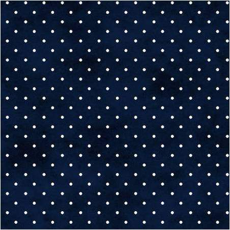 Maywood Studio, Rich Navy Classic Dots, Tessuto blu scuro con pois bianchi Maywood Studio - 1