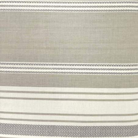 Tessuto bianco avorio con righe grigio chiaro - Marcus Beige, Mas d'Ouvans