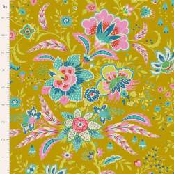 Tilda Bloomsville Late Bloomer Corn - Tessuto Giallo Mais con fiori tardivi Tilda Fabrics - 2