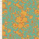 Tilda Bloomsville Abloom Turquoise - Tessuto Turchese e Arancione fiorato Tilda Fabrics - 2