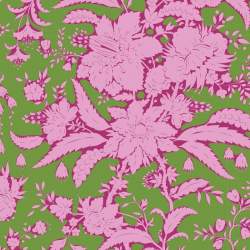 Tilda Bloomsville Abloom Fern - Tessuto Verde Felce e Rosa Fiorato Tilda Fabrics - 1