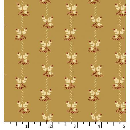 Tessuto Verde Mostarda con fiori a cuore - EQP Forever, Lupine Limed Oak Ellie's Quiltplace Textiles - 1