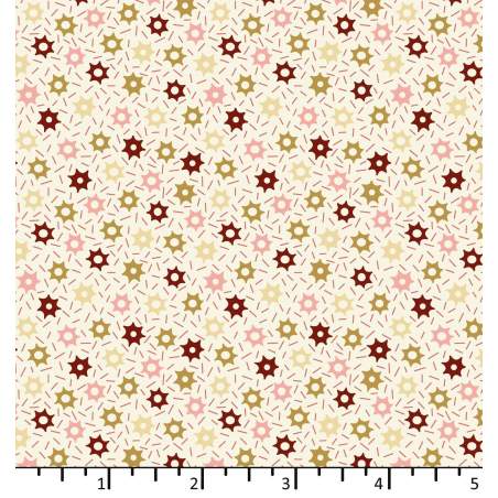 Tessuto Bianco Panna con stelle - EQP Forever, Sprinkles Cotton