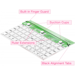 Guida per quadrati composti da 2 triangoli, per qualsiasi righello patchwork - Seam Allowance Addition Guideline 4 Quilting - 4