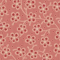 Cocoa Pink Colombine Dahlia, Tessuto Rosso con fiori di colombina - Edyta Sitar Andover - 2