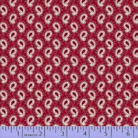 Tessuto Rosso con Fiori Cachemire - Gallery in Red Marcus Fabrics