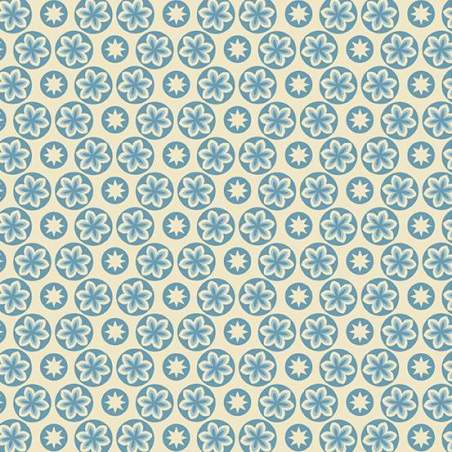 Cocoa Blue Starfruit Sky, tessuto chiaro con stelle azzurre - Edyta Sitar Andover Fabrics - 1