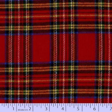 Marcus Fabrics Primo Plaid Flannel, Tessuto Flanella Fondo Rosso con Righe Multicolor Marcus Fabrics - 1