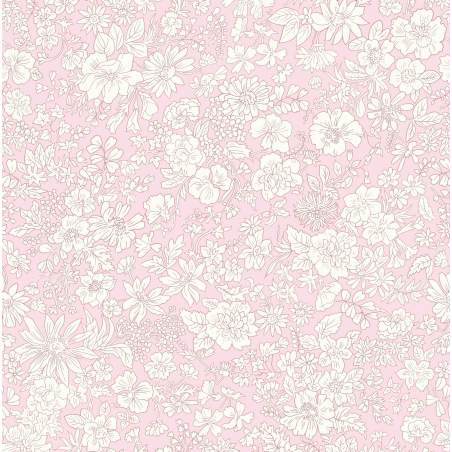 Emily Belle Neutrals Powder Rose, Tessuto Rosa Polvere tenue a fiori bianchi - Liberty Fabrics Liberty Fabrics - 1