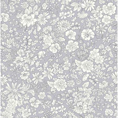 Emily Belle Neutrals Steel, Tessuto Grigio Acciaio  a fiori bianchi - Liberty Fabrics Liberty Fabrics - 1