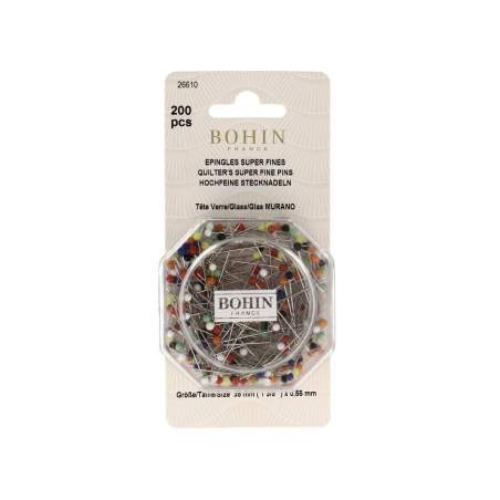 copy of Bohin, Spilli con Testa di Vetro per Patchwork e Quilting, colori assortiti da 0,80 mm - 100pz Bohin - 1