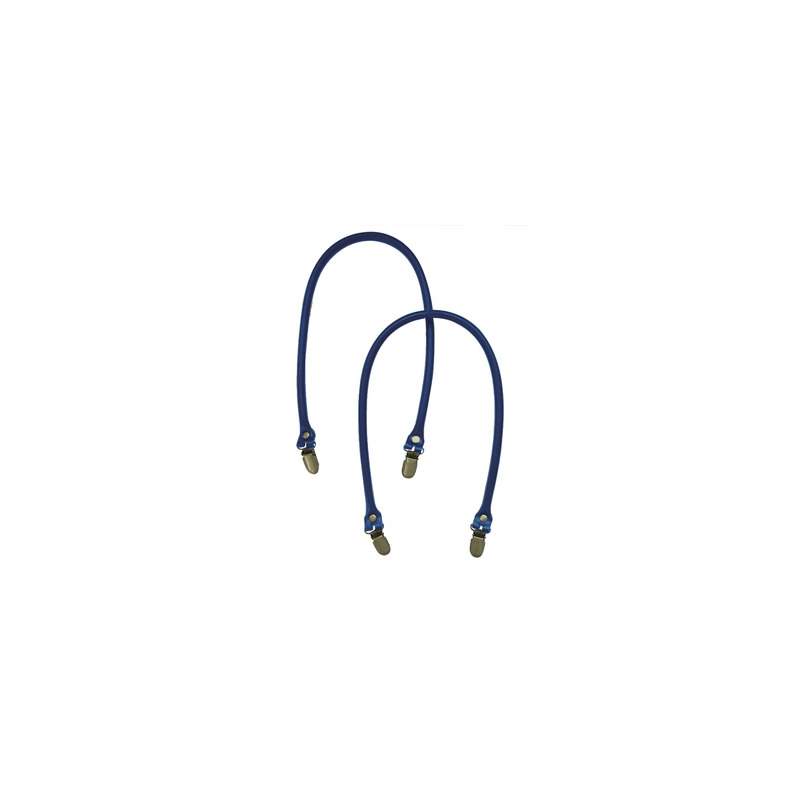 Manico per borse in pelle sintetica con clip - colore Blu , 2 Manici Stim Italia srl - 1