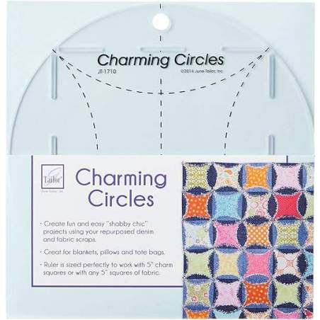 Squadretta Charming Circles Ruler di June Tailor, Mascherina per tagliare con precisione cerchi June Tailor Inc - 1