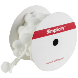 Simplicity, Nastro Pom Pom Bianco - Altezza 19 mm Lunghezza 1,2 mt Simplicity - 2