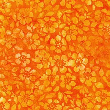 Artisan Batiks: Floral Fantasy Collection, Tessuto Papaya - Robert Kaufman Robert Kaufman - 1