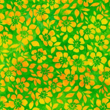 Artisan Batiks: Floral Fantasy Collection, Tessuto Lime - Robert Kaufman Robert Kaufman - 1