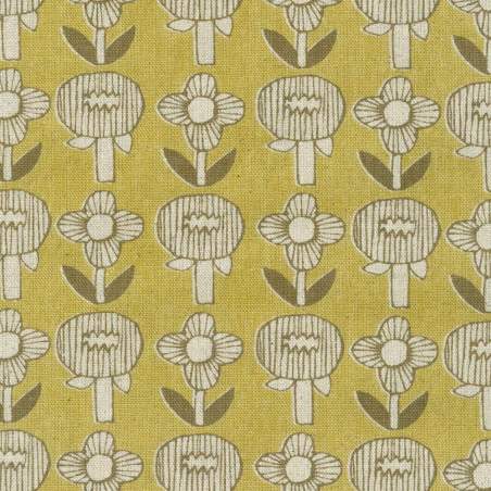 Sevenberry: Cotton Flax Prints Collection, Tessuto Black, misto cotone e lino  - Robert Kaufman Robert Kaufman - 1