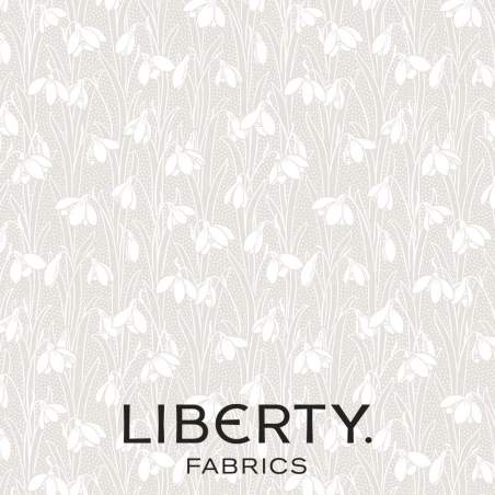 Lasenby Silhouette Cream Snowdrop Spot, Tessuto Crema con bucaneve tono su tono - Liberty Fabrics Liberty Fabrics - 1