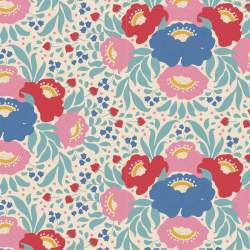 Tilda Jubilee Autumn Bouquet Teal, tessuto turchese con bouquet autunnale Tilda Fabrics - 2