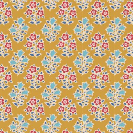 Tilda Jubilee Farm Flowers Mustard, Tessuto giallo mostarda con fiori della fattoria Tilda Fabrics - 1