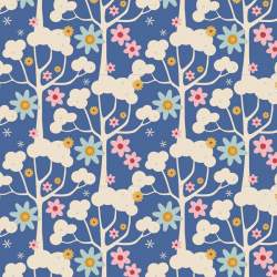 Tilda Jubilee Wildgarden Blue, tessuto blu con alberi Tilda Fabrics - 2