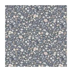 Flower Show Pebble Ava May, Tessuto fondo Grigio-Blu Ardesia con misto fiori Pasteli- Liberty Fabrics Liberty Fabrics - 1