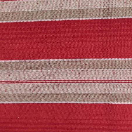 Moda Fabrics, Tessuto Grosse Righe Nocciola Scuro e Rosse Moda Fabrics - 1