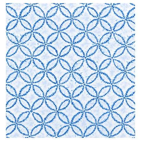 Shibori Blues White, Tessuto giapponese bianco con cerchi blu - Robert Kaufman