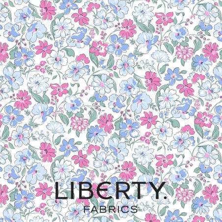 Heirloom Collection 1, Floral Joy, tessuto chiaro con fiori rosa e azzurri - Liberty Quilting Liberty Fabrics - 1