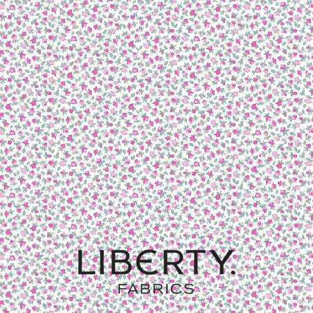 Heirloom Collection 1, Little Buds, tessuto bianco con piccoli boccioli rosa - Liberty Quilting